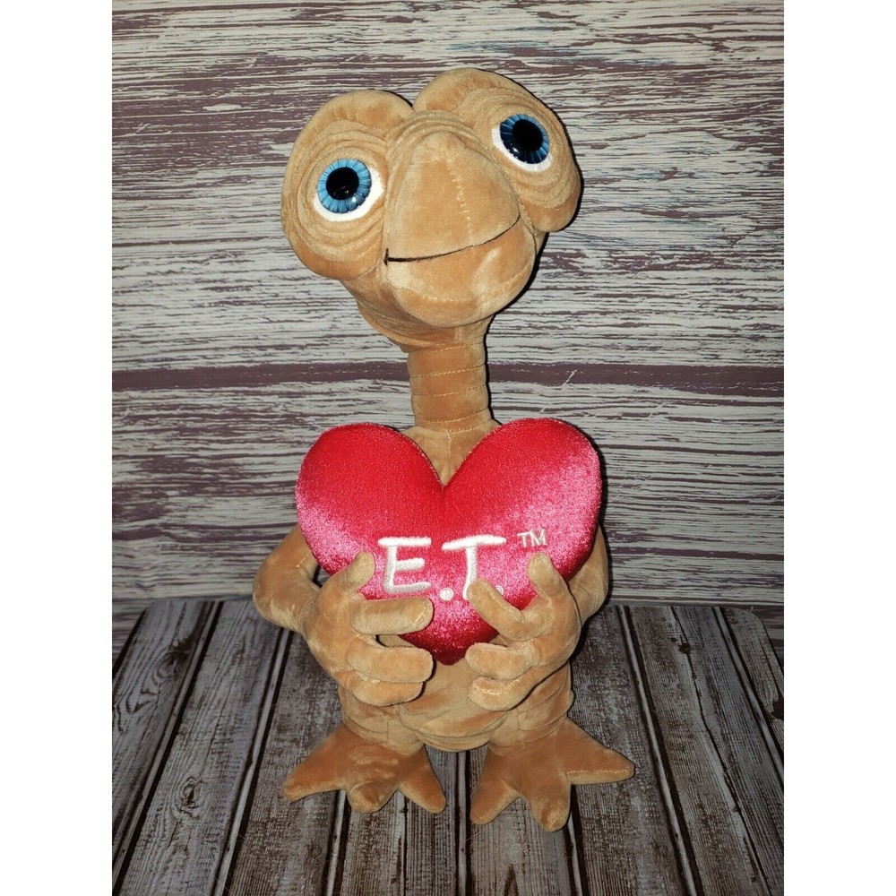 E.T. Large Plush with Heart  Vintage 15” Universal Studios "Extra-Terrestrial"